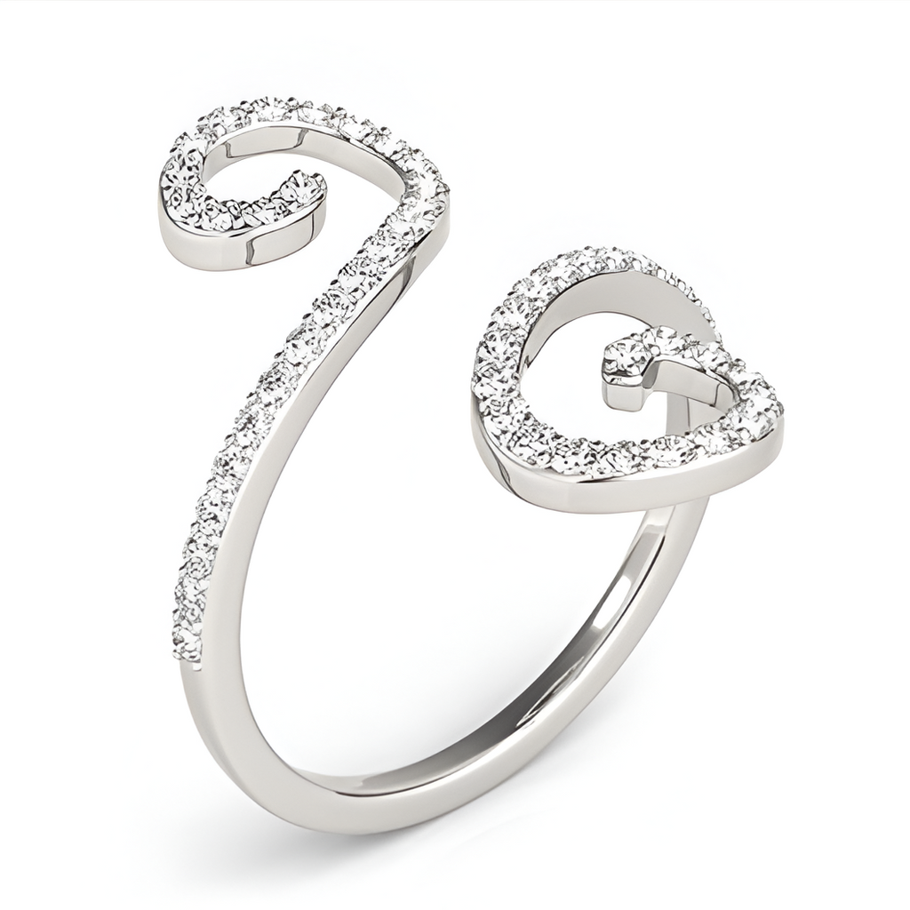 MAEVORA PAVÉ CURL OPEN Ring · 14K White Gold