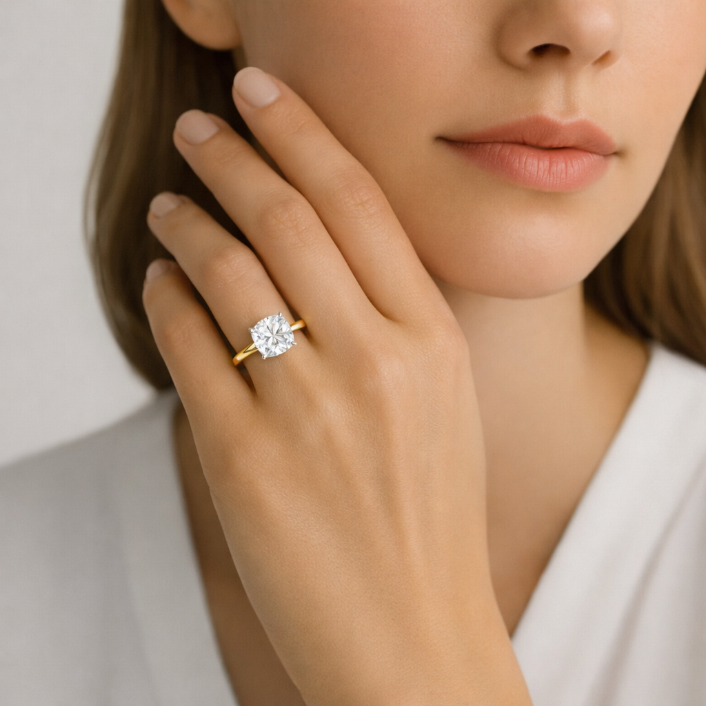 MAEVORA CUSHION Solitaire Ring · 3.00 CT · Lab-Grown Diamond · IGI