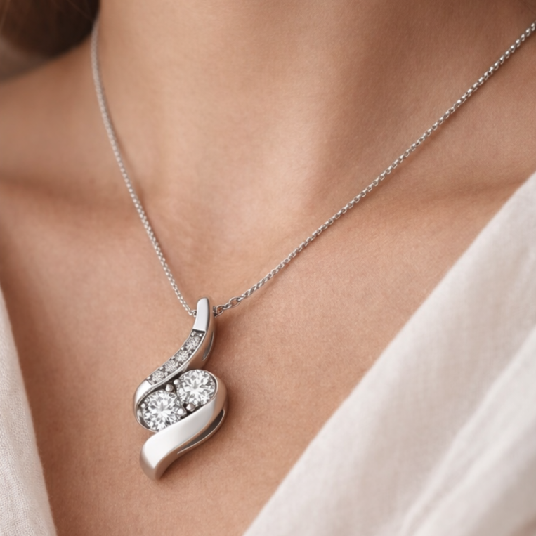 MAEVORA FLOW Pendant · 14K White Gold