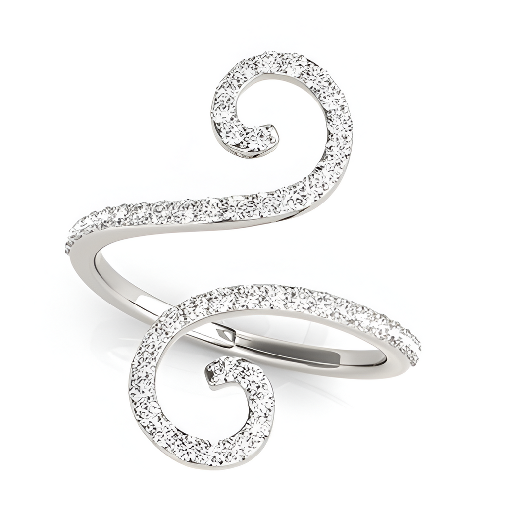 MAEVORA PAVÉ CURL OPEN Ring · 14K White Gold