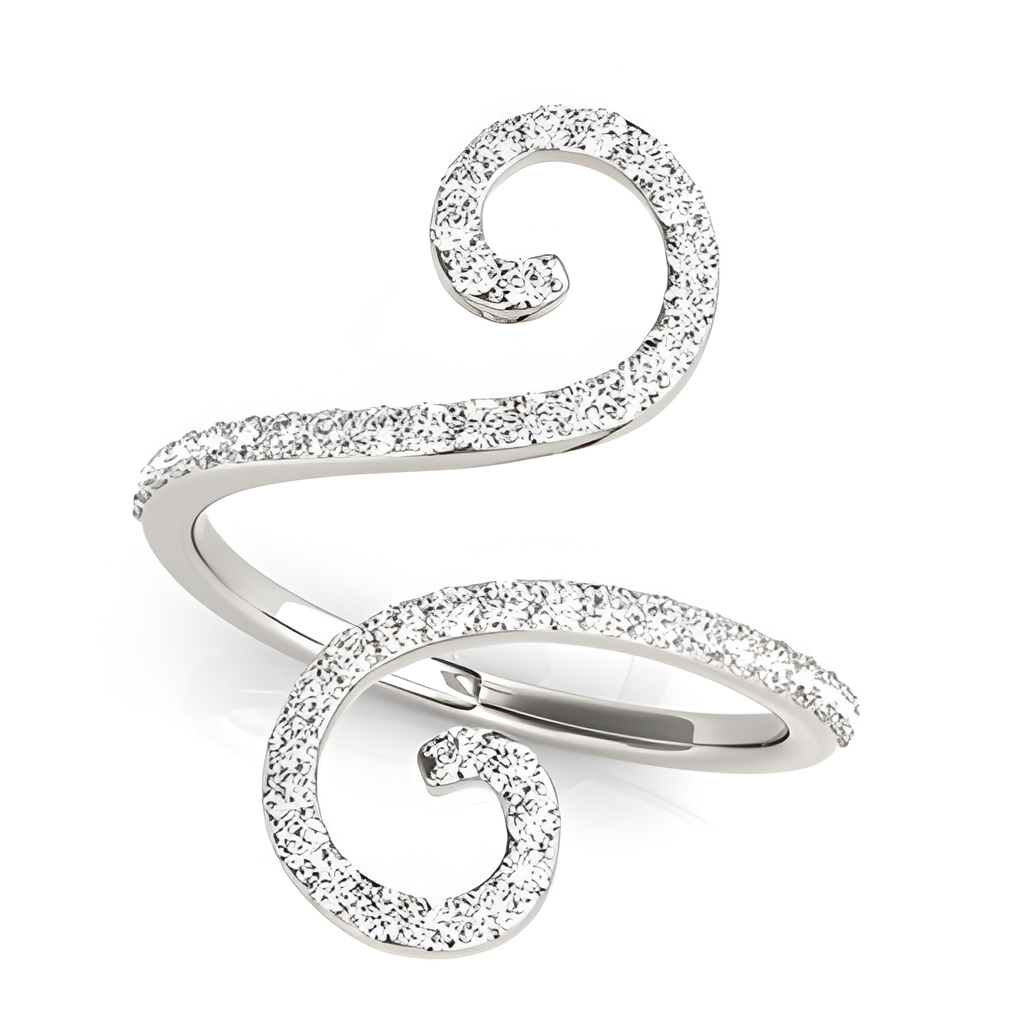 MAEVORA PAVÉ CURL OPEN Ring · 14K White Gold
